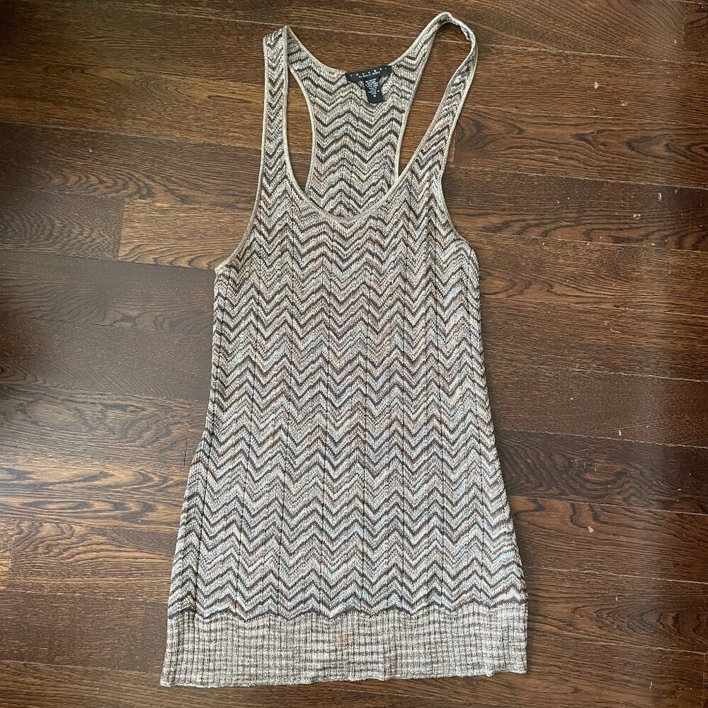 Laundry by Shelli Segal Missoni-style Tank Mini Dress-Brown/Bronze-Medium